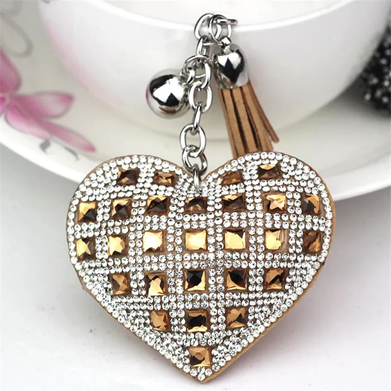 Fashion Keychain Heart Shape Female Full Glass Beads Key Covers Mosaic Leather Fringed Key Chain Car Ring Cap Gift
Fashion Keychain Heart Shape Female Full Glass Beads Key Covers Mosaic Leather Fringed Key Chain Car Ring Cap Gift