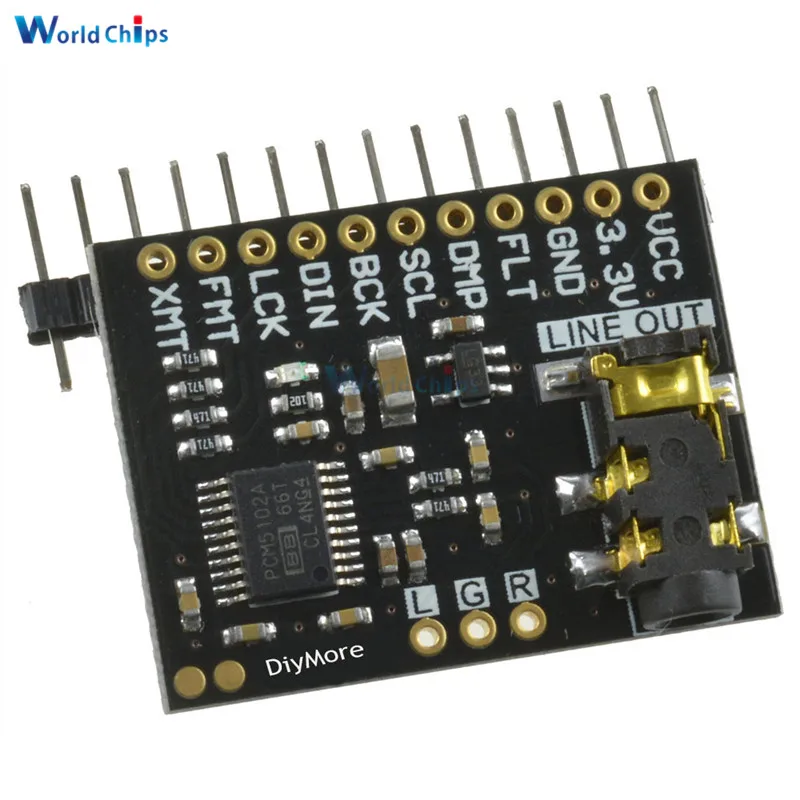 PCM5102A DAC Sound Card Board pHAT 3.5mm Stereo Jack 24 Bits Digital Audio Module for Raspberry Pi Beyond ES9023 PCM1794
PCM5102A DAC Sound Card Board pHAT 3.5mm Stereo Jack 24 Bits Digital Audio Module for Raspberry Pi Beyond ES9023 PCM1794