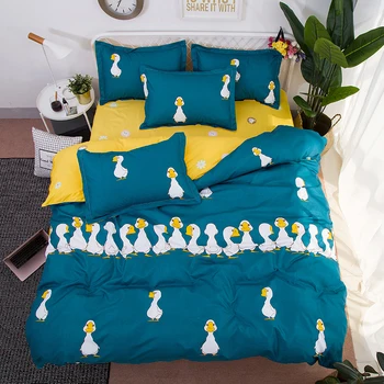 New style fashion Bedding set cartoon duck blue yellow children lovely quilt cover linens bedclothes 4/3pcs Home Textile
New style fashion Bedding set cartoon duck blue yellow children lovely quilt cover linens bedclothes 4/3pcs Home Textile
