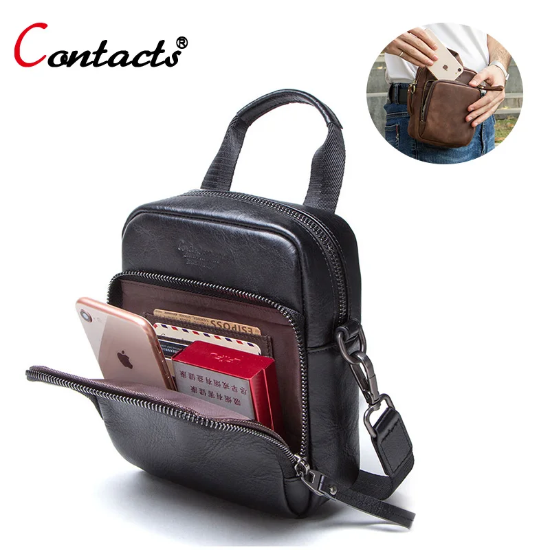 CONTACT'S crazy horse genuine leather men crossbody bag male messenger shoulder bag vintage small waist pack mini handbag man
CONTACT'S crazy horse genuine leather men crossbody bag male messenger shoulder bag vintage small waist pack mini handbag man