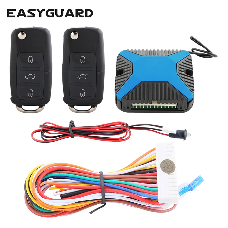 EASYGUARD keyless entry system remote lock unlock trunk release negative power window output 2 remotes uncut HAA key blade DC 12 
EASYGUARD keyless entry system remote lock unlock trunk release negative power window output 2 remotes uncut HAA key blade DC 12