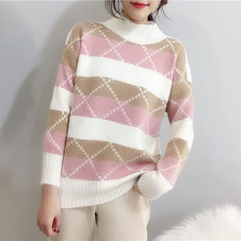 Women Round Neck Striped Knitting Sweater 2019 Autumn Pullover Ladies Knitted Warm Winter Warm Jumper Pull Femme 2019 Spring
Women Round Neck Striped Knitting Sweater 2019 Autumn Pullover Ladies Knitted Warm Winter Warm Jumper Pull Femme 2019 Spring
