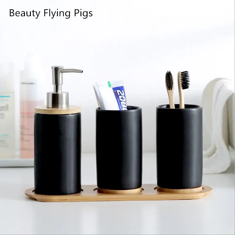 WSHYUFEI Promotion Bathroom set Ceramics Mouth cup Toothbrush holder Lotion bottle For toothpaste Bamboo Storage board
WSHYUFEI Promotion Bathroom set Ceramics Mouth cup Toothbrush holder Lotion bottle For toothpaste Bamboo Storage board