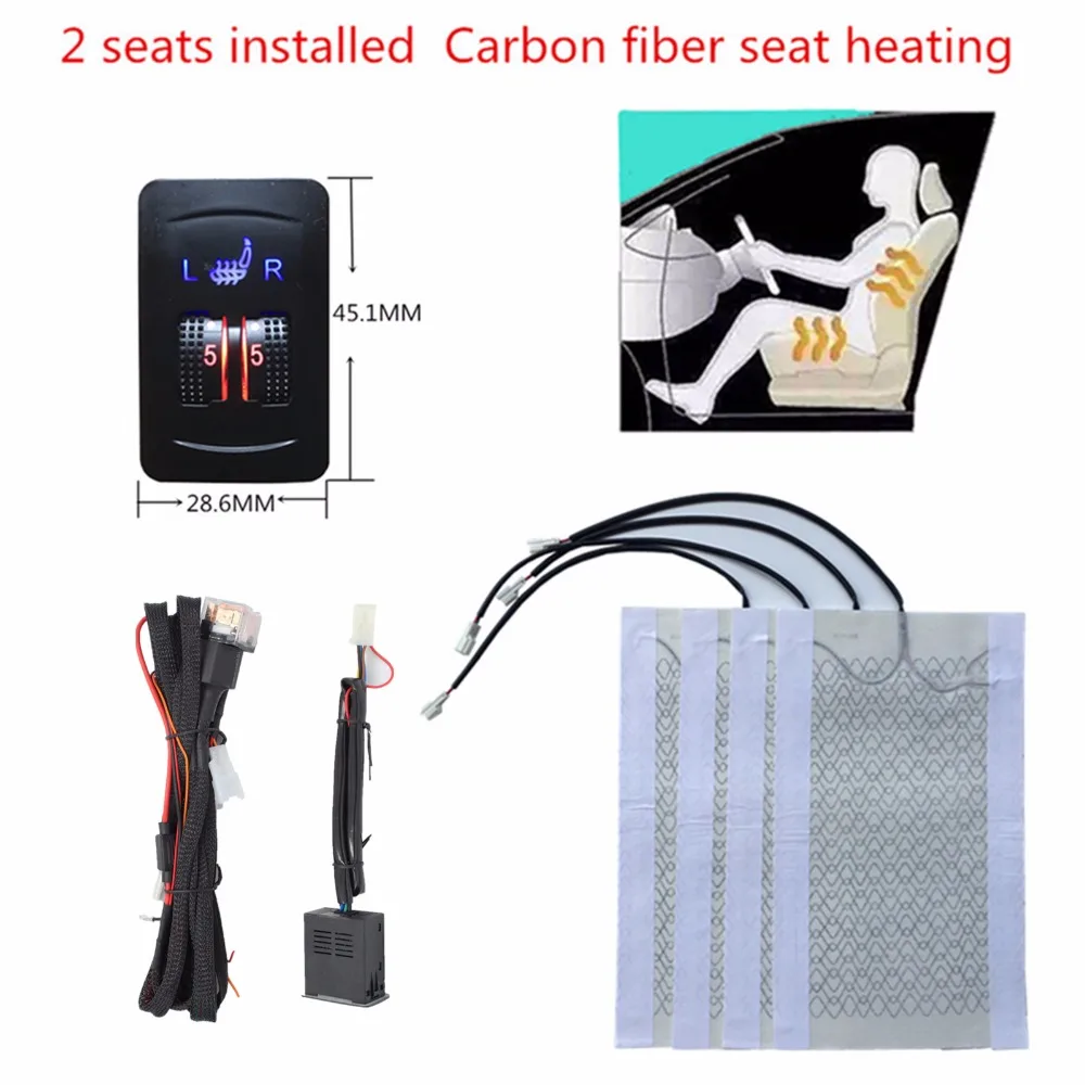 2 seats Carbon Fiber Heated Seat heating Heater Seat Covers warm heated seats Automobiles universal 12V 2 Dial 5 Level Switch
2 seats Carbon Fiber Heated Seat heating Heater Seat Covers warm heated seats Automobiles universal 12V 2 Dial 5 Level Switch