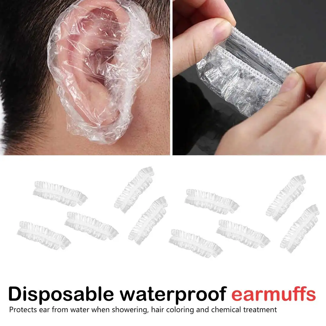 100 Pcs Disposable Waterproof Ear Cover Salon Dyeing Hair One off Earmuffs Styling Tools Bath Shower Ear Protector Cover Caps
100 Pcs Disposable Waterproof Ear Cover Salon Dyeing Hair One off Earmuffs Styling Tools Bath Shower Ear Protector Cover Caps