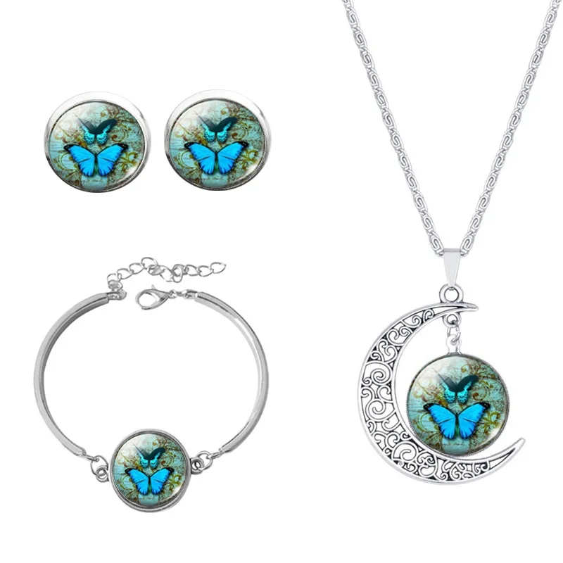 2019 New Style Necklace Bracelet Stud earring Three-piece suit Butterfly Printed Quartz Crystal Style Acrylic Jewelry
2019 New Style Necklace Bracelet Stud earring Three-piece suit Butterfly Printed Quartz Crystal Style Acrylic Jewelry