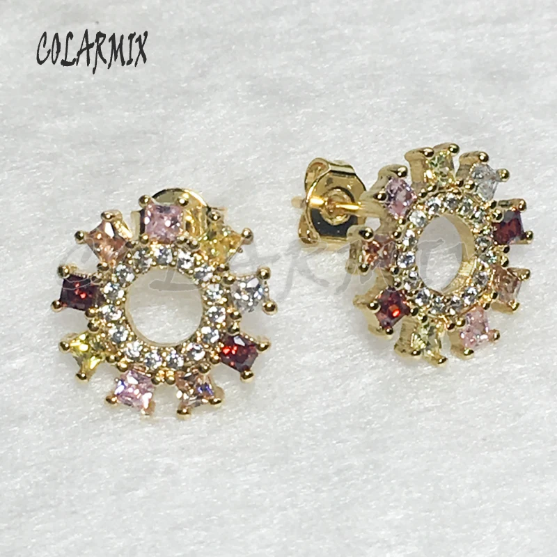 6 Pairs Colorful zircon Stud earrings Crystal earrings fashion jewelry earrings gift for lady gold color earrings
6 Pairs Colorful zircon Stud earrings Crystal earrings fashion jewelry earrings gift for lady gold color earrings