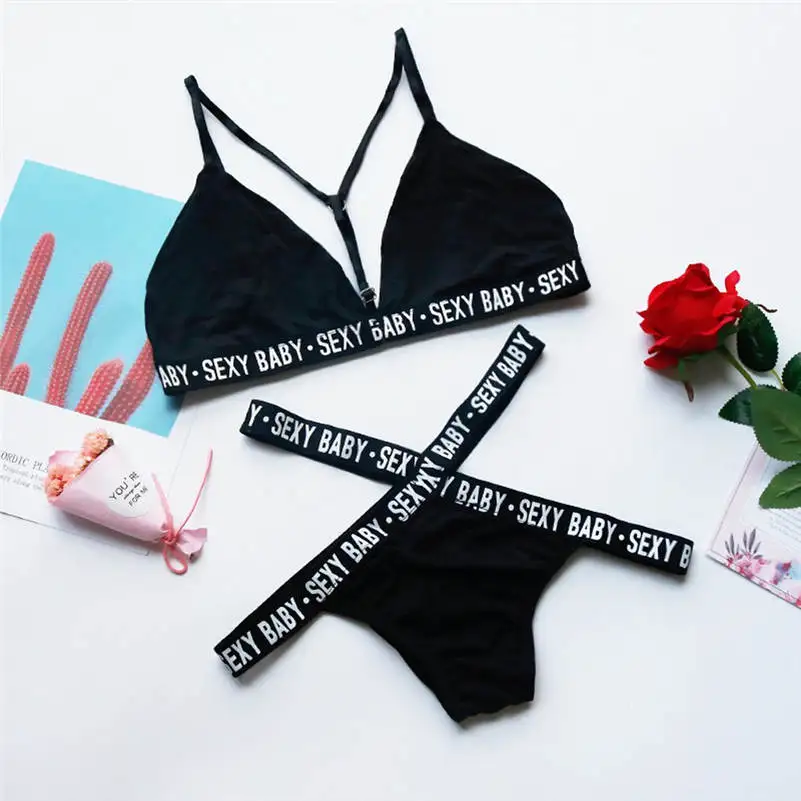 Sexy Women's Lingerie Letters Bandage Sexy Baby Sleepwear Underwear Suit Lingerie Sexy Bra Set Bras Women Brief Sets 661BRS10
Sexy Women's Lingerie Letters Bandage Sexy Baby Sleepwear Underwear Suit Lingerie Sexy Bra Set Bras Women Brief Sets 661BRS10