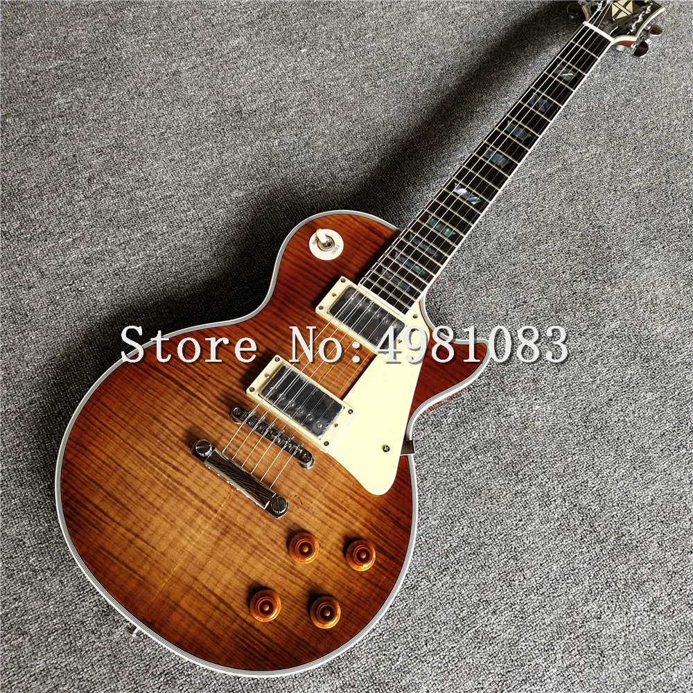 New Electric Guitar Solid Mahogany with Flame Maple top, Chromium plating hardware,High quality Chinese Guitarra,free shipping
New Electric Guitar Solid Mahogany with Flame Maple top, Chromium plating hardware,High quality Chinese Guitarra,free shipping