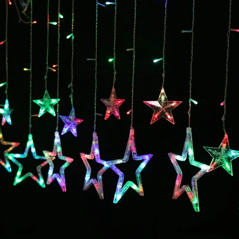 2.5M Romantic Fairy Star Led Curtain String Light Warm white EU220V Xmas Garland Light For Wedding Party Holiday Deco
2.5M Romantic Fairy Star Led Curtain String Light Warm white EU220V Xmas Garland Light For Wedding Party Holiday Deco