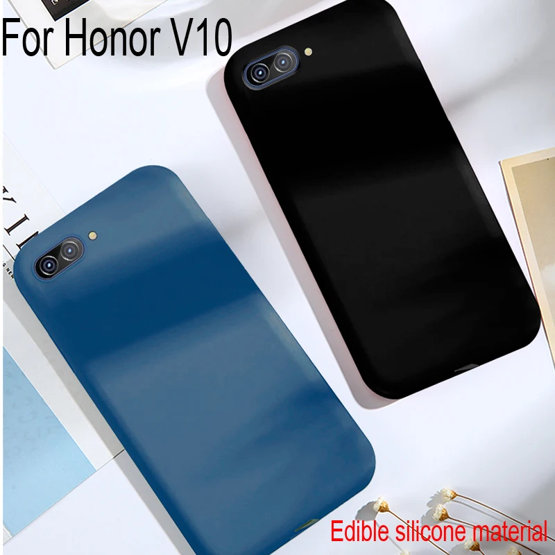 Роскошные мягкие Матовые чехлы для задней панели Huawei Honor V10 простой однотонный