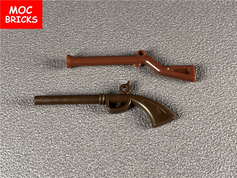 LEGO LOT OF 10 REDDISH BROWN PIRATE RIFLES GUNS WEAPONS MUSKETS