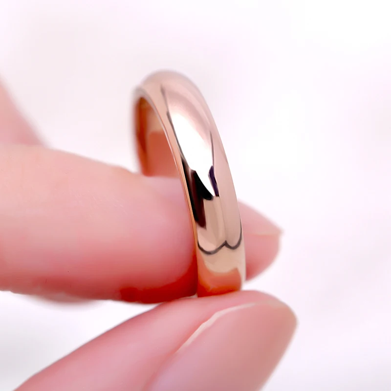 Мужское и женское кольцо из розового золота 4 мм|Обручальные кольца| |