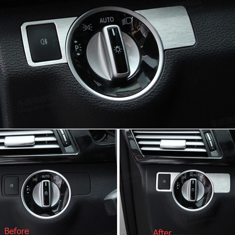 car styling headlight button cover trim for mercedes benz c class w204 car accessory (7).jpg