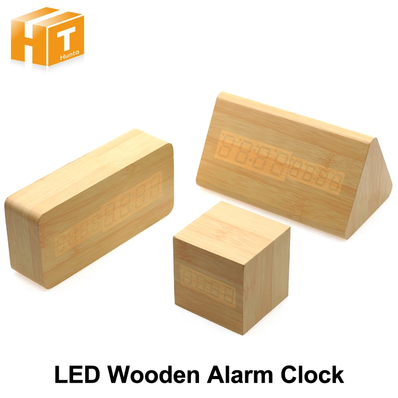 Wooden LED Alarm Clock Desk Table L Novelty Lighting Time Temperature Date Sounds Control Display USB/AAA Powered
Wooden LED Alarm Clock Desk Table L Novelty Lighting Time Temperature Date Sounds Control Display USB/AAA Powered