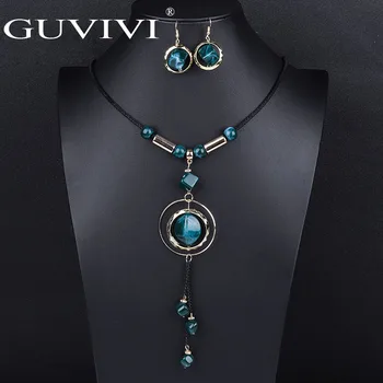 Wholesale Bohemian Tassel Long Pendant Necklaces And Drop Cz Earrings Sets Fashion Statment Jewelry Set For Wedding Gift
Wholesale Bohemian Tassel Long Pendant Necklaces And Drop Cz Earrings Sets Fashion Statment Jewelry Set For Wedding Gift
