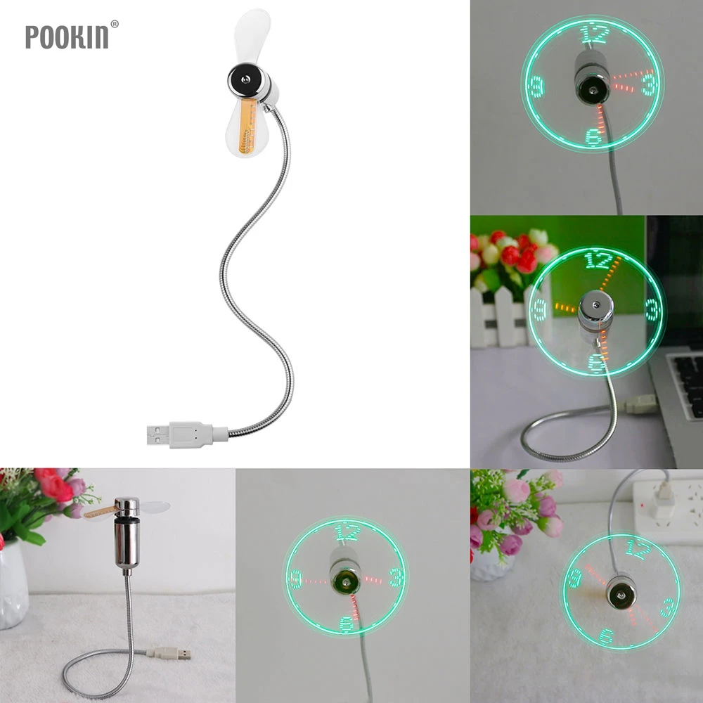 New USB LED Clock Fan With Real Time LED Clock Display Mini Flexible LED Light Double In Green & Red Color
New USB LED Clock Fan With Real Time LED Clock Display Mini Flexible LED Light Double In Green & Red Color