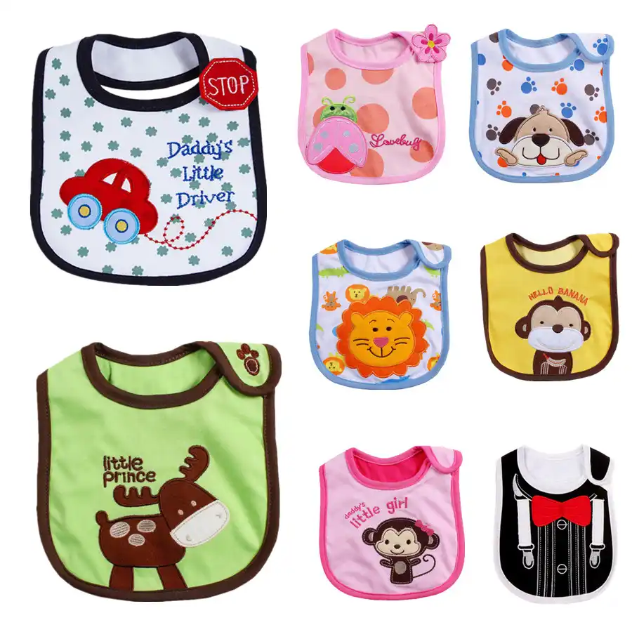 3pcs newborn wear burp cloths cotton baby girls cute lovely bibs