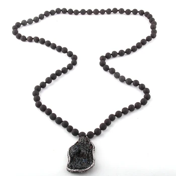 Fashion Bohemian Jewelry Long Knotted Natural Irregular Druzy Bead & Handmake Paved Stone Necklaces For Women Necklace
Fashion Bohemian Jewelry Long Knotted Natural Irregular Druzy Bead & Handmake Paved Stone Necklaces For Women Necklace