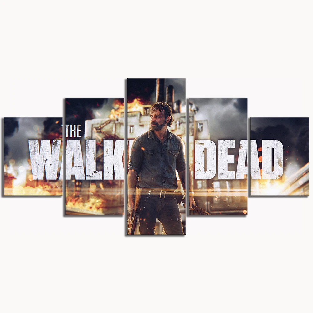 5-Piece-The-Walking-Dead-Season-8-Rick-Movie-Poster-HD-Wall-Pictures-for-Living-Room (1)