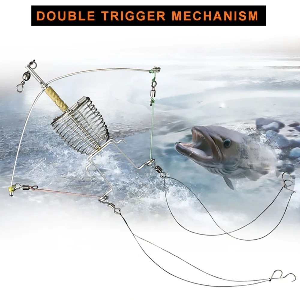 Multi-function Fishing Hook with Bait Feeder Cage Lead Weight Sinker Explosion Tackle Double Hook
Multi-function Fishing Hook with Bait Feeder Cage Lead Weight Sinker Explosion Tackle Double Hook