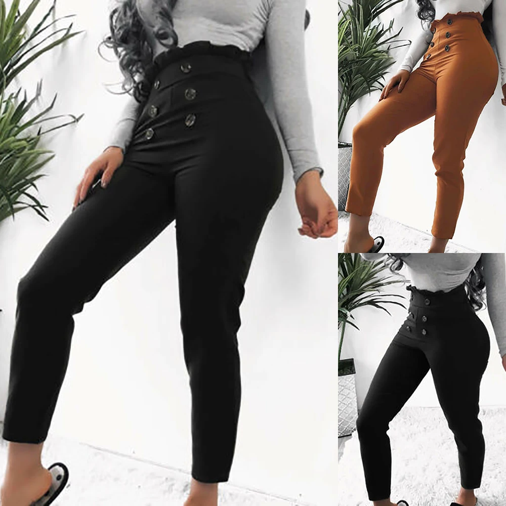 Women 2019 High Waist Pants Solid Button Slim Pantalon Femme Casual Pencil Pants Women Skinny Trousers Ladies Fashion Streewear
Women 2019 High Waist Pants Solid Button Slim Pantalon Femme Casual Pencil Pants Women Skinny Trousers Ladies Fashion Streewear
