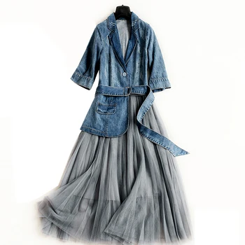 Denim mesh stitching dress women 2020 spring autumn new half sleeve slim a-line jeans dress
Denim mesh stitching dress women 2020 spring autumn new half sleeve slim a-line jeans dress