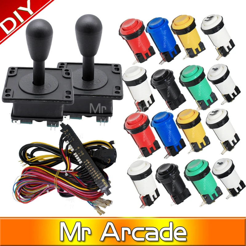 Новый набор аркадных игр jamma с 2 джойстиками 4/8 way 16happ Нажимные кнопки аркадные
