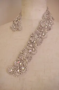 crystal bead applique, Bridal sash Applique, rhinestone bead sash, belt trim 3 pieces
crystal bead applique, Bridal sash Applique, rhinestone bead sash, belt trim 3 pieces