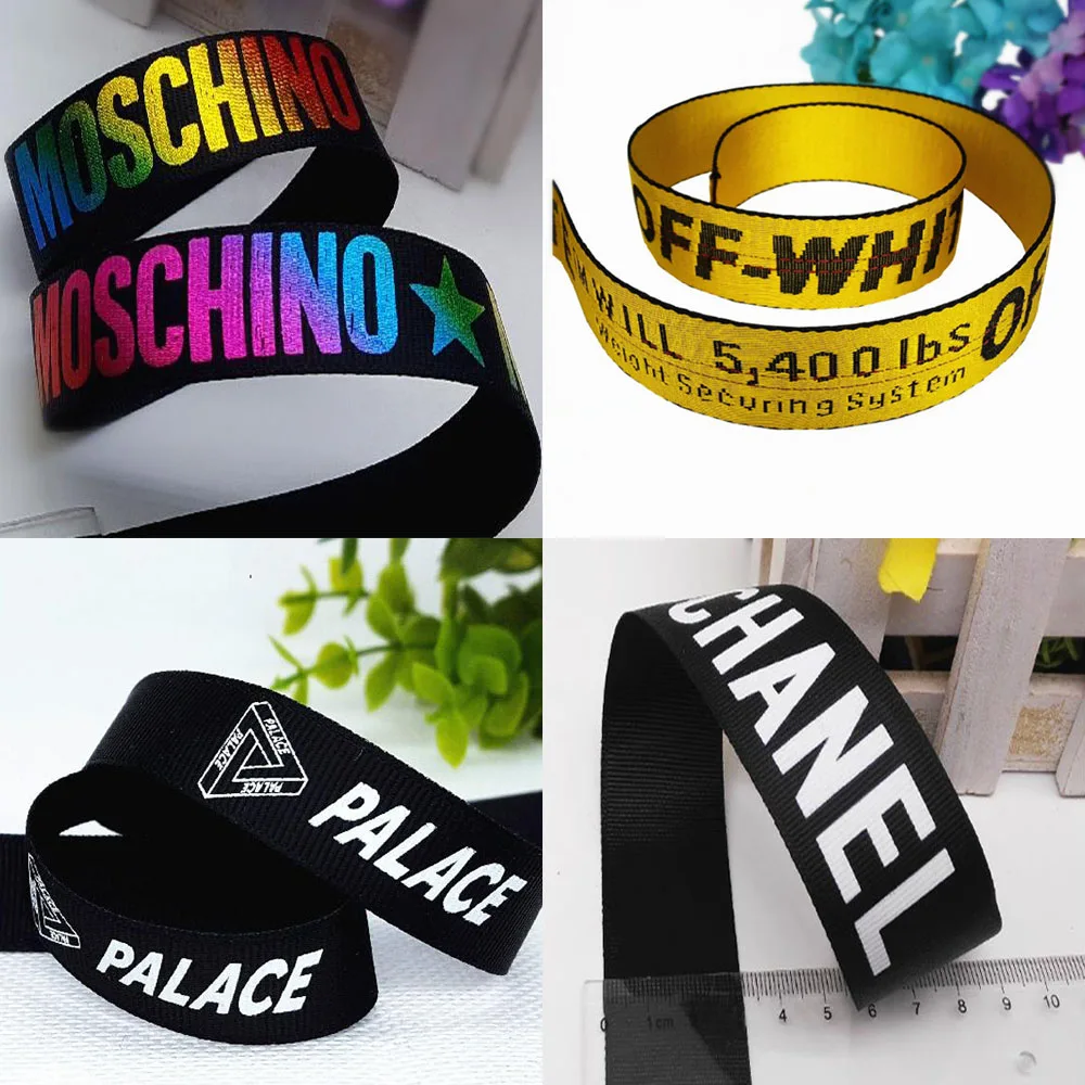 2meters Printed English letter grosgrain ribbon webbing belt used for garment bag headwear hat have other Logo letter tape DIY
2meters Printed English letter grosgrain ribbon webbing belt used for garment bag headwear hat have other Logo letter tape DIY
