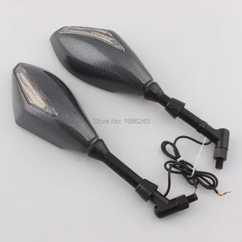 Carbon 8MM 10MM Motorcycle LED Turn Signal Light Rearview Mirrors Fits For Honda Yamaha Suzuki Ducati Kawasaki New 
Carbon 8MM 10MM Motorcycle LED Turn Signal Light Rearview Mirrors Fits For Honda Yamaha Suzuki Ducati Kawasaki New