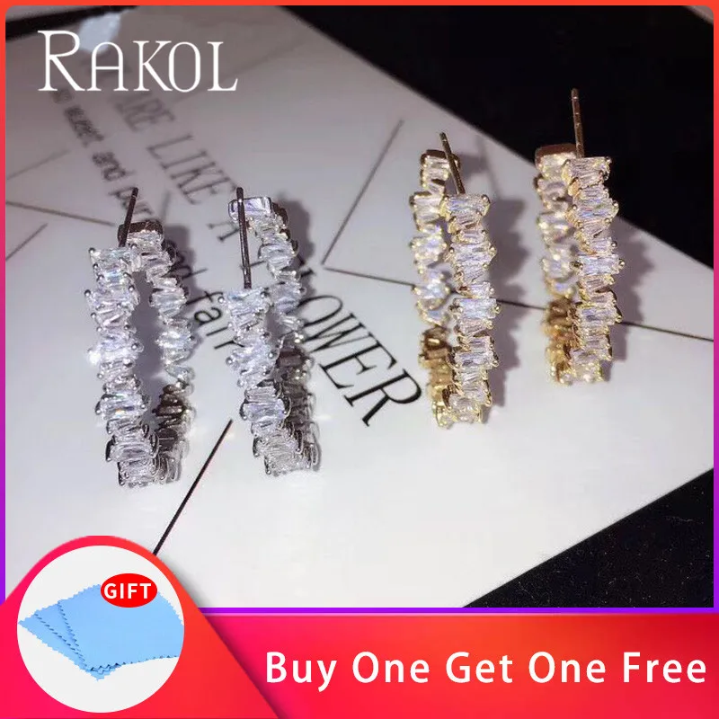 RAKOL Baguette Trendy Fashion AAA Cubic Zirconia T Stone Hoop Earrings For Women Accessories RE22548
RAKOL Baguette Trendy Fashion AAA Cubic Zirconia T Stone Hoop Earrings For Women Accessories RE22548