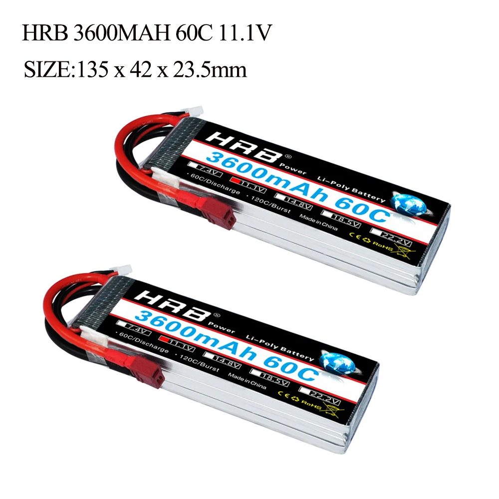 2pcs HRB Lipo 3S Battery 11.1V 3600mAh 60C MAX 120C Drone AKKU For Helicopter RC Bateria Airplane Car Boat Quadcopter UAV FPV
2pcs HRB Lipo 3S Battery 11.1V 3600mAh 60C MAX 120C Drone AKKU For Helicopter RC Bateria Airplane Car Boat Quadcopter UAV FPV