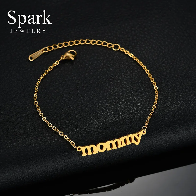 SPARK Stainless Steel Simple Mommy Letter Bracelets For Women Adjustable Gold Color Chain Bracelets Christmas Gift
SPARK Stainless Steel Simple Mommy Letter Bracelets For Women Adjustable Gold Color Chain Bracelets Christmas Gift