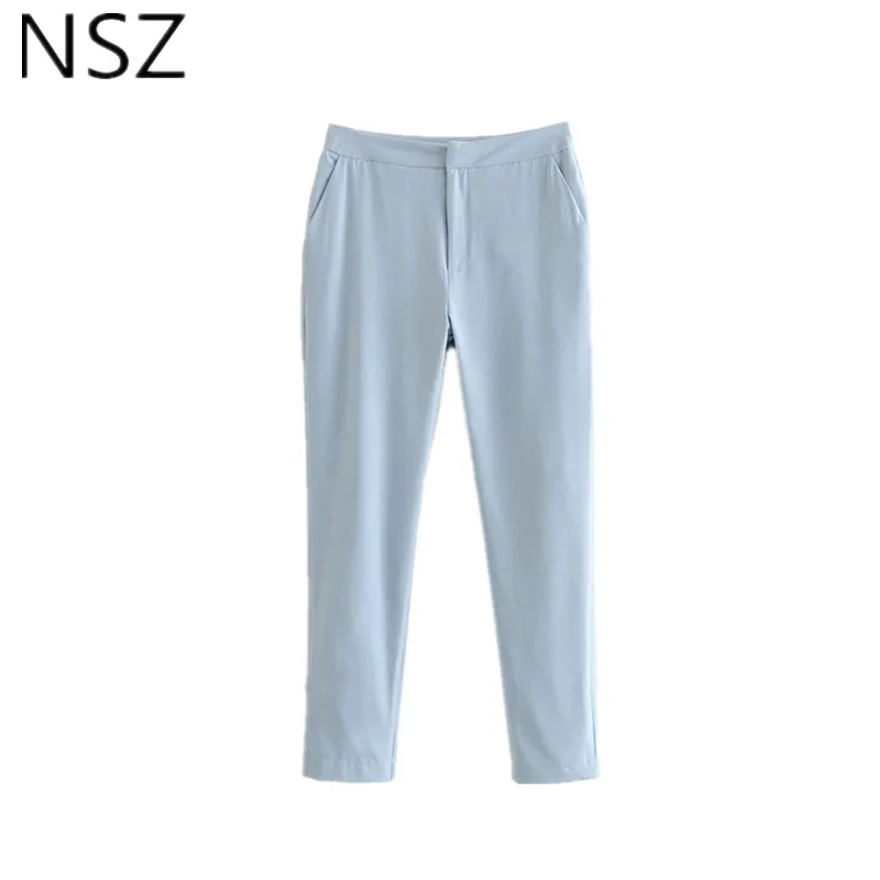 NSZ Women Office Work Pencil Pants Zipper High Waist Blue Pants Pocket Ankle-Length Pants Trousers
NSZ Women Office Work Pencil Pants Zipper High Waist Blue Pants Pocket Ankle-Length Pants Trousers