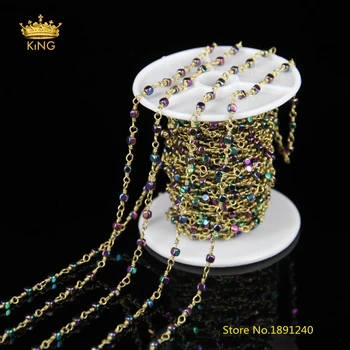 5Meter Sale,Wire Wrapped Links Chains Rosary Jewelry,Size 3mm Cube Rainbow Hematite Beaded Chains Making Bracelet,ZJ-27
5Meter Sale,Wire Wrapped Links Chains Rosary Jewelry,Size 3mm Cube Rainbow Hematite Beaded Chains Making Bracelet,ZJ-27