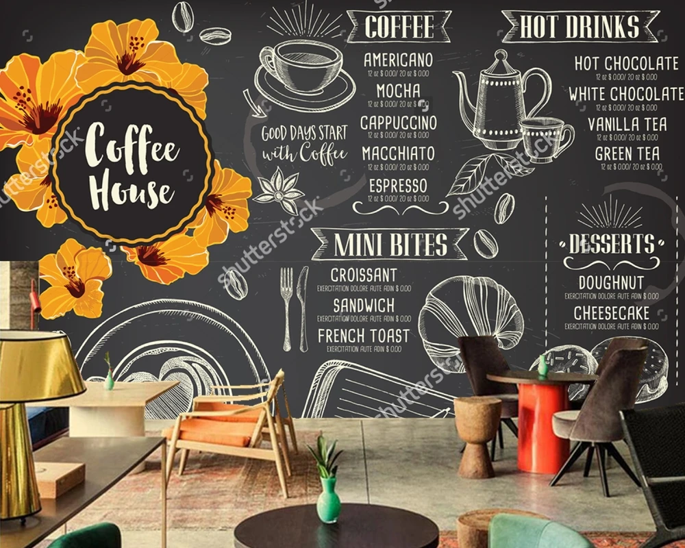 Custom home decoration wallpaper,cafe template with hand-drawn graphic for coffee restaurant hotel background papel de parede 3D
Custom home decoration wallpaper,cafe template with hand-drawn graphic for coffee restaurant hotel background papel de parede 3D