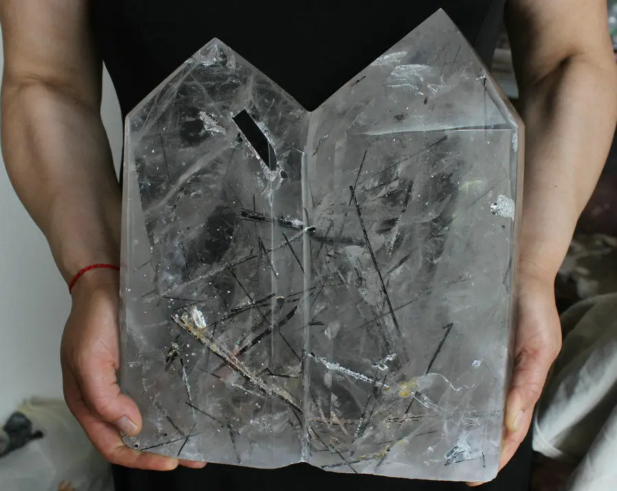 23.7LB 10.75Kg Huge Rare Natural Black Hair Tourmaline in Clear Quartz Crystal Points Tower Obelisk Polished Healing
23.7LB 10.75Kg Huge Rare Natural Black Hair Tourmaline in Clear Quartz Crystal Points Tower Obelisk Polished Healing