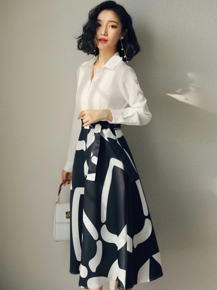 One Piece Fashion Turn-Down Neck Ball Gown Dresses Tie Belt Plus Size Full Sleeves Office Lady Work Dress For Spring
One Piece Fashion Turn-Down Neck Ball Gown Dresses Tie Belt Plus Size Full Sleeves Office Lady Work Dress For Spring
