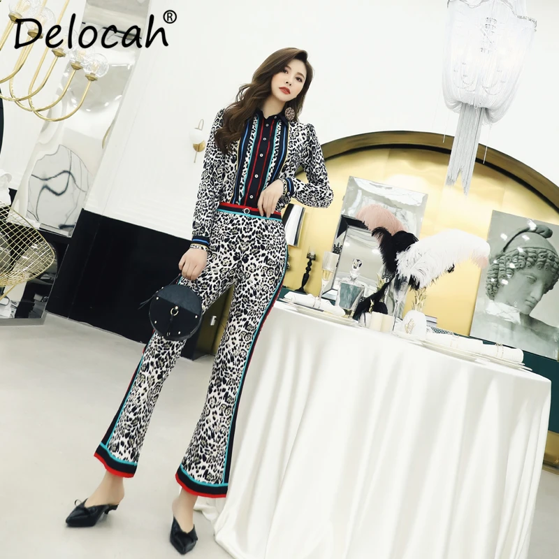 Delocah Spring Summer Women Suit Runway Fashion Designer Long Sleeve Simple Button Leopard Printed Modern Long Pants Lady Suits
Delocah Spring Summer Women Suit Runway Fashion Designer Long Sleeve Simple Button Leopard Printed Modern Long Pants Lady Suits