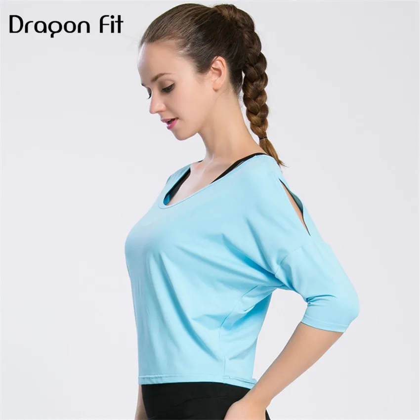 Женская эластичная дышащая футболка Dragon Fit свободная быстросохнущая Спортивная