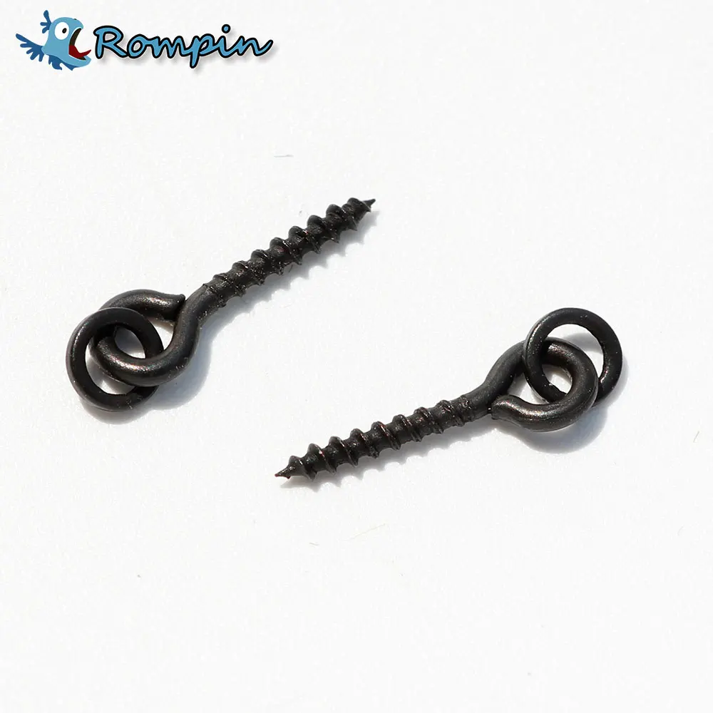Rompin 30 шт./пакет Boilie Solid Ring шуруп для приманки Peg ловли карпа Mett Black Steel Screw Terminal