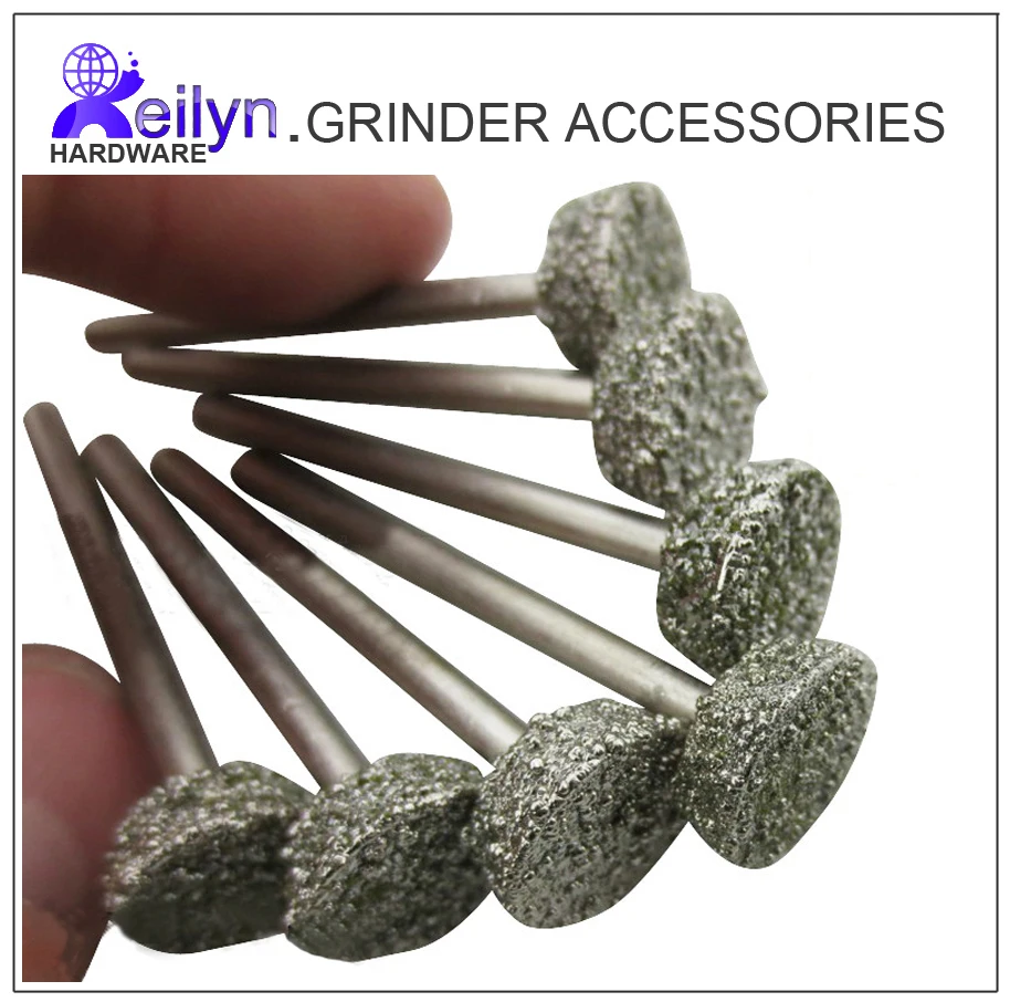 Image 12pc coarse grade rough grit Emergy diamond abrasive bits peeling needle E type die grinder dremel rotary tools