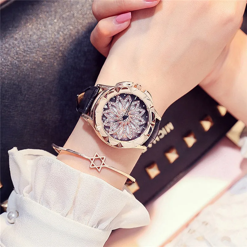 Fashion Rotating Dial Rhinestone Crystal Women's Watch Montre Femme Elegant Clock Ladies Quart Wristwatches Relogio Feminino
Fashion Rotating Dial Rhinestone Crystal Women's Watch Montre Femme Elegant Clock Ladies Quart Wristwatches Relogio Feminino