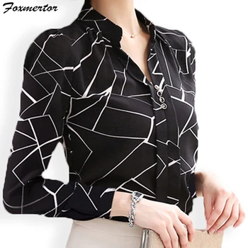 Chiffon Women Blouses Shirt Foxmertor 2019 Autumn V-Neck Print Elegant Office Lady Shirt Long Sleeve Blusas Feminina Tops #F114
Chiffon Women Blouses Shirt Foxmertor 2019 Autumn V-Neck Print Elegant Office Lady Shirt Long Sleeve Blusas Feminina Tops #F114