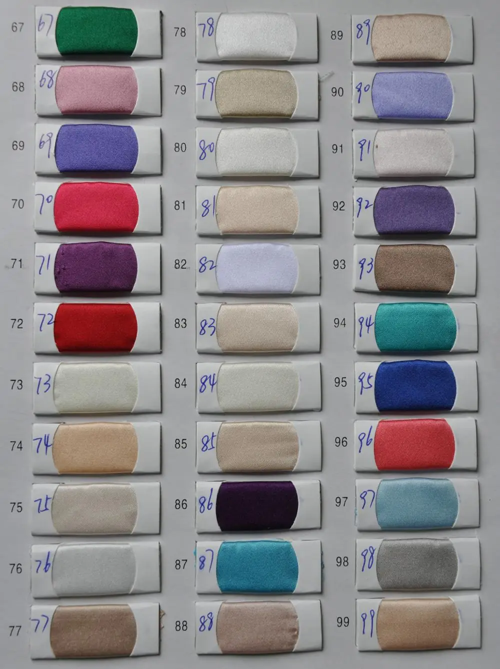 Satin Color Chart 3