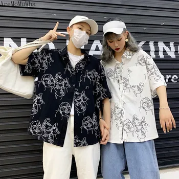 AreMoMuWha Short-sleeved Shirt Men's Tide Lazy Wind Loose Handsome Korean Version of The Trend Handsome Student Couple Shirt 867
AreMoMuWha Short-sleeved Shirt Men's Tide Lazy Wind Loose Handsome Korean Version of The Trend Handsome Student Couple Shirt 867