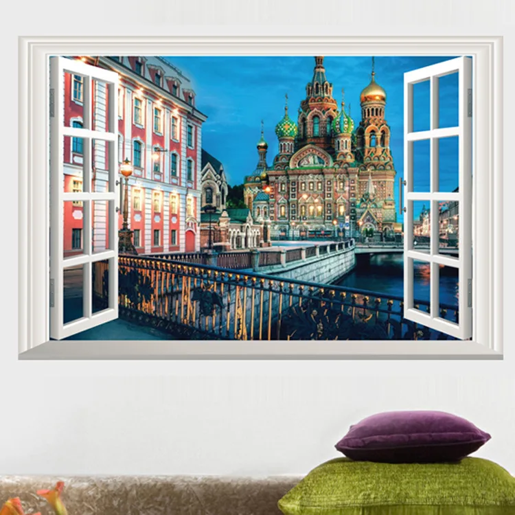 Russian Style Wall Sticker/ Wall Stickers Windows View Castle 3D Wallpaper Living Room Bedroom TV Sofa Decor Wall Decals Mural
Russian Style Wall Sticker/ Wall Stickers Windows View Castle 3D Wallpaper Living Room Bedroom TV Sofa Decor Wall Decals Mural