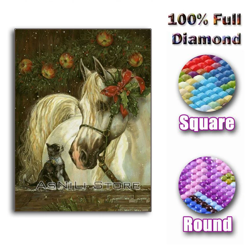 5D DIY Diamond Painting "Christmas Horse & Cat" 3D Diamond Embroidered Animal Picture Mosaic Home Decoration New Year Gift
5D DIY Diamond Painting "Christmas Horse & Cat" 3D Diamond Embroidered Animal Picture Mosaic Home Decoration New Year Gift