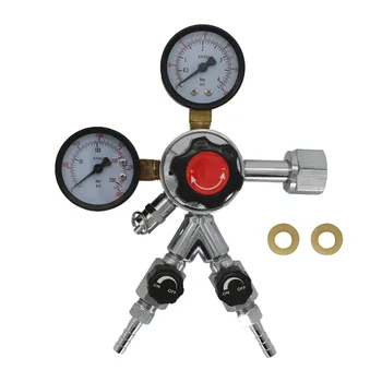 CGA320 CO2 Regulator,CO2 Dual Gauge Regulator with Y splier and two Checkvalve,0~3000psi, 0~60psi
CGA320 CO2 Regulator,CO2 Dual Gauge Regulator with Y splier and two Checkvalve,0~3000psi, 0~60psi